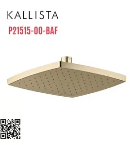 Bát sen tắm phun mưa eco vuông màu vàng Kallista P21515-00-BAF