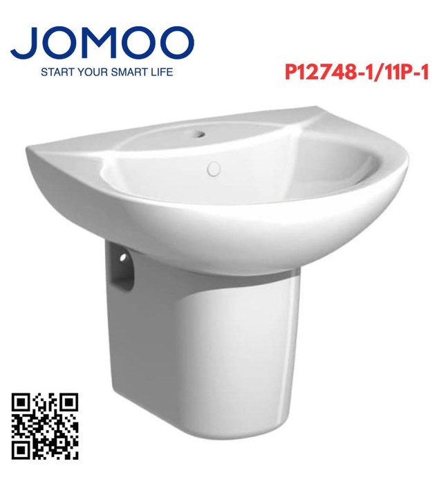 Chậu Lavabo Treo Tường Chân Lửng JOMOO P12748-1/11P-1