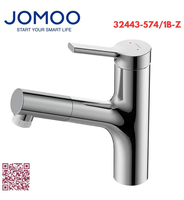 Vòi lavabo nóng lạnh dây rút Jomoo 32443-574/1B-Z