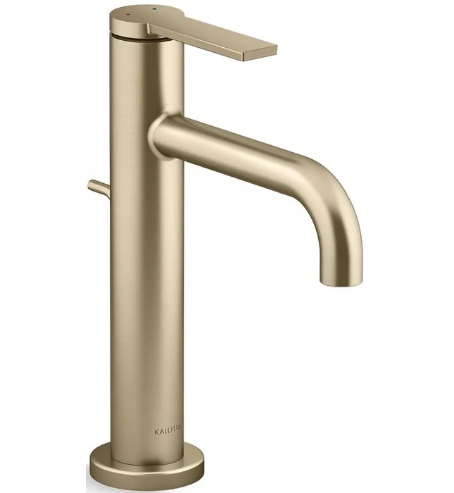 Vòi chậu rửa mặt nóng lạnh 1 chân màu vàng Kallista P26611-00-BAF