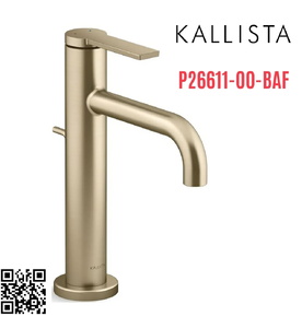 Vòi chậu rửa mặt nóng lạnh 1 chân màu vàng Kallista P26611-00-BAF
