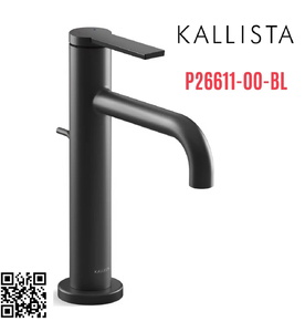 Vòi chậu rửa mặt nóng lạnh 1 chân màu đen Kallista P26611-00-BL
