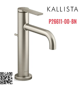 Vòi chậu rửa mặt nóng lạnh 1 chân màu nickel Kallista P26611-00-BN
