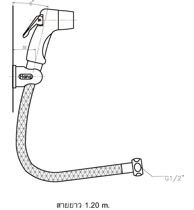 Vòi xịt vệ sinh chịu áp lực nước cao Hang SS-03 nhập khẩu Thái Lan
