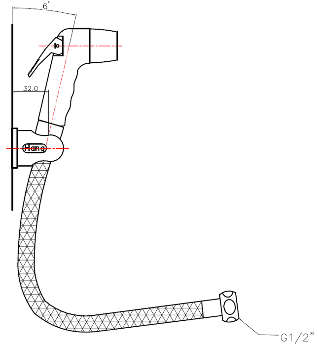 Vòi xịt vệ sinh chịu áp lực nước cao Hang SS-02 nhập khẩu Thái Lan