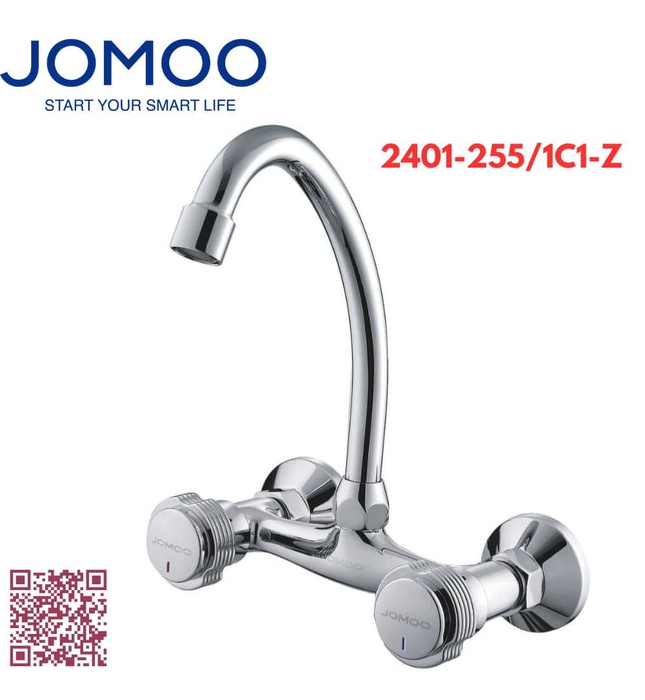 Vòi chậu rửa bát nóng lạnh gắn tường Jomoo 2401-255/1C1-Z