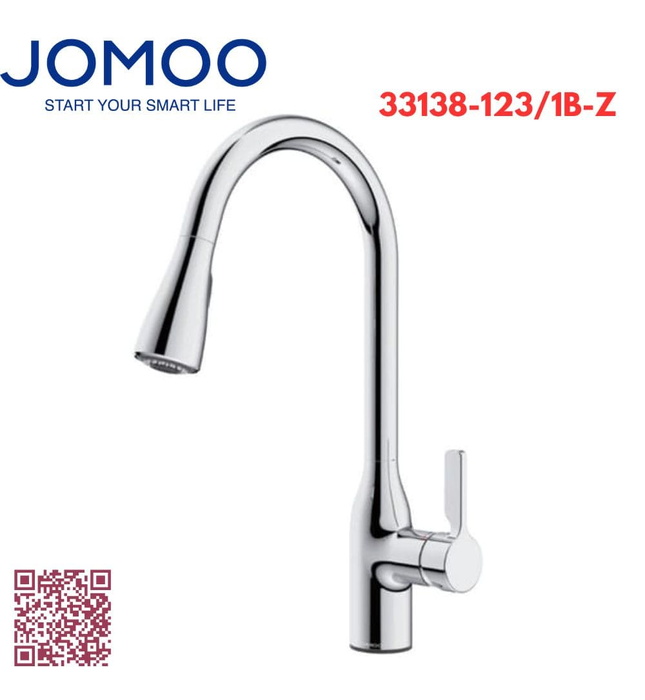 Vòi chậu rửa bát dây rút Jomoo 33138-123/1B-Z