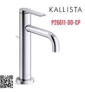 Vòi chậu rửa mặt nóng lạnh 1 chân màu chrome Kallista P26611-00-CP