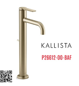 Vòi chậu rửa mặt 1 chân thân cao màu vàng Kallista P26612-00-BAF