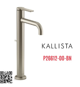 Vòi chậu rửa mặt 1 chân thân cao màu nickel Kallista P26612-00-BN