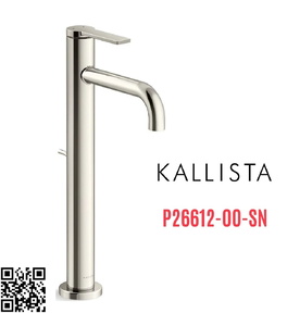 Vòi chậu rửa mặt 1 chân thân cao màu nickel Kallista P26612-00-SN