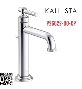 Vòi chậu rửa mặt nóng lạnh 1 chân màu chrome Kallista P26622-00-CP