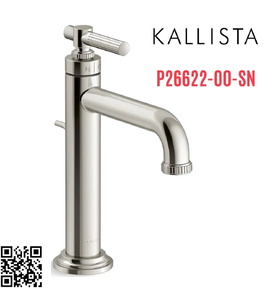 Vòi chậu rửa mặt nóng lạnh 1 chân màu nickel Kallista P26622-00-SN