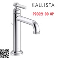 Vòi chậu rửa mặt nóng lạnh 1 chân màu chrome Kallista P26622-00-CP