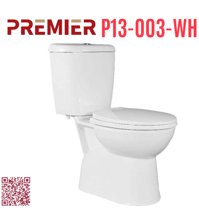 Bồn cầu 2 khối xả nhấn nắp êm Premier P13-003-WH