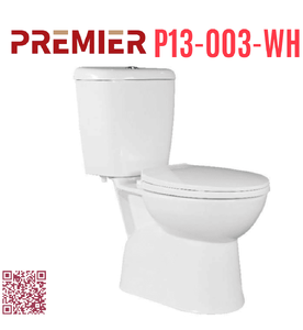 Bồn cầu 2 khối xả nhấn nắp êm Premier P13-003-WH