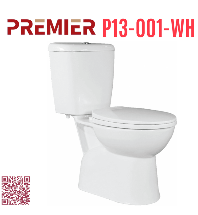 Bồn cầu 2 khối nắp êm Premier P13-001-WH xả nhấn