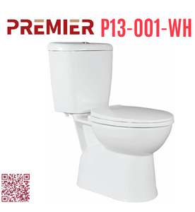Bồn cầu 2 khối nắp êm Premier P13-001-WH xả nhấn