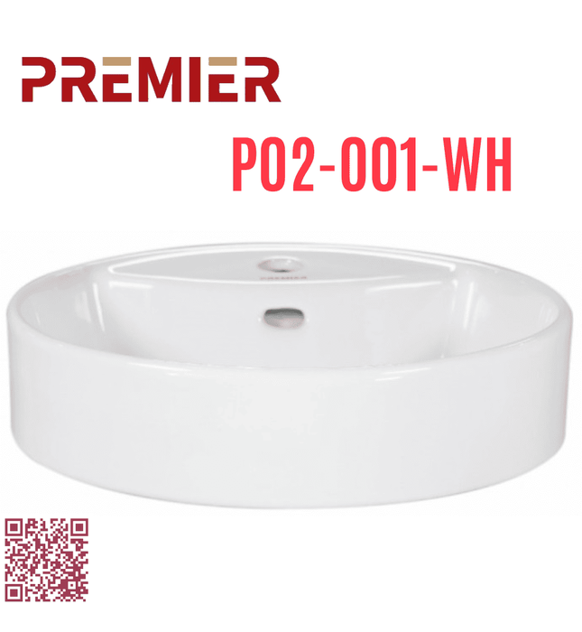 Chậu dương bàn đá tròn Premier P02-001-WH