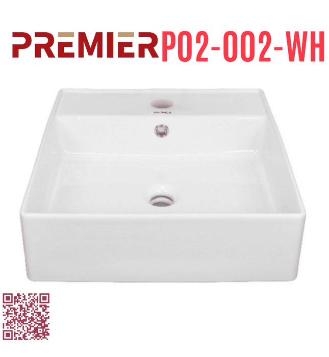 Chậu dương bàn đá vuông Premier P02-002-WH