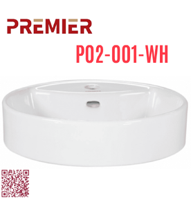 Chậu dương bàn đá tròn Premier P02-001-WH