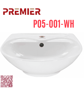 Chậu treo không chân đỡ Premier P05-001-WH