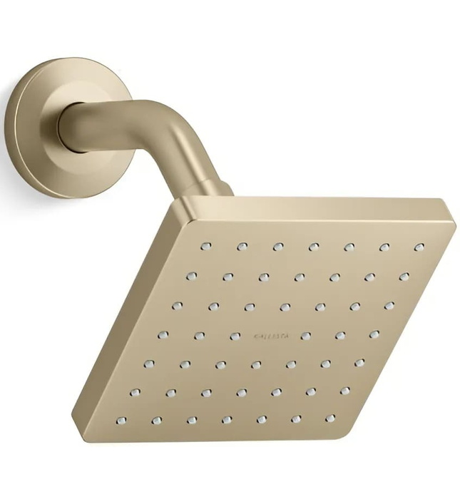 Bát sen tắm vuông và tay sen gắn tường màu đen Kallista P34250-00-BL