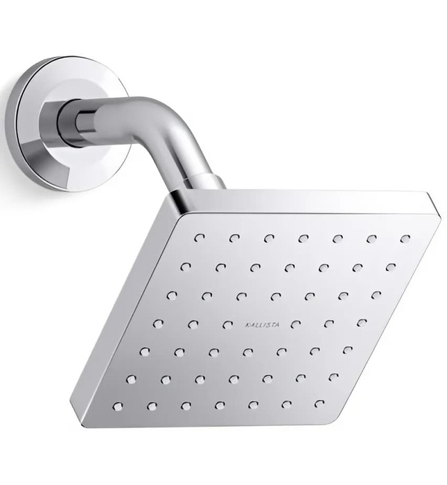 Bát sen tắm vuông và tay sen gắn tường màu đen Kallista P34250-00-BL