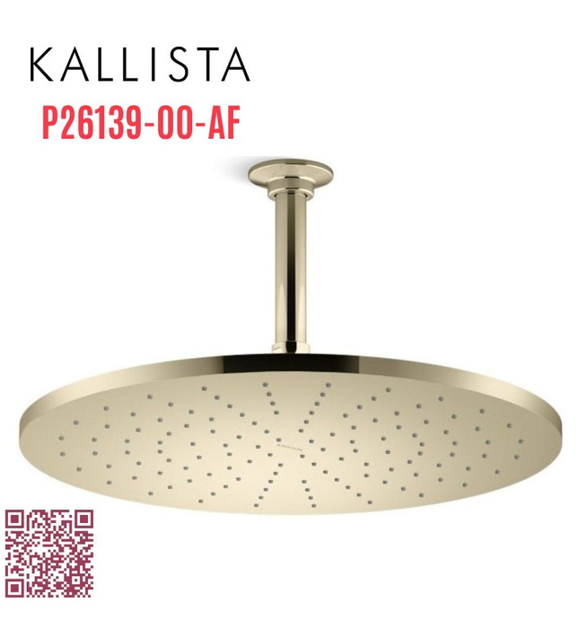 Bát sen tắm phun mưa tròn lớn màu vàng Kallista P26139-00-AF