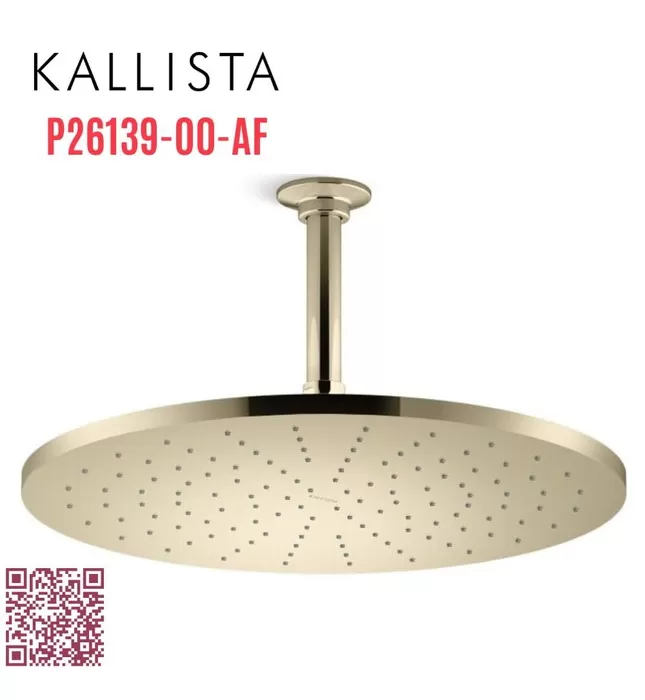 Bát sen tắm phun mưa tròn lớn màu vàng Kallista P26139-00-AF