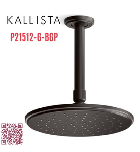 Bát sen tắm phun mưa ECO tròn nhỏ màu đen Kallista P21512-G-BGP