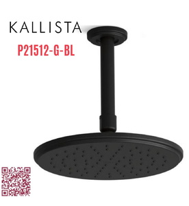 Bát sen tắm phun mưa ECO tròn nhỏ màu đen Kallista P21512-G-BL