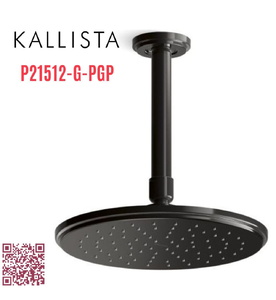 Bát sen tắm phun mưa ECO tròn nhỏ màu đen Kallista P21512-G-PGP