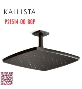 Bát sen tắm phun mưa vuông màu đen Kallista P21514-00-BGP