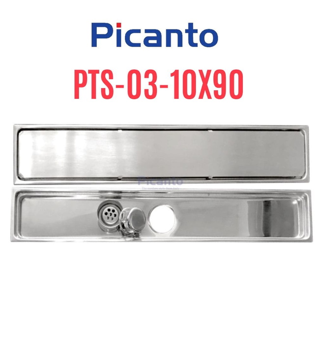Ga thoát sàn dài SUS304 D60-90 Picanto PTS-03 10x90cm