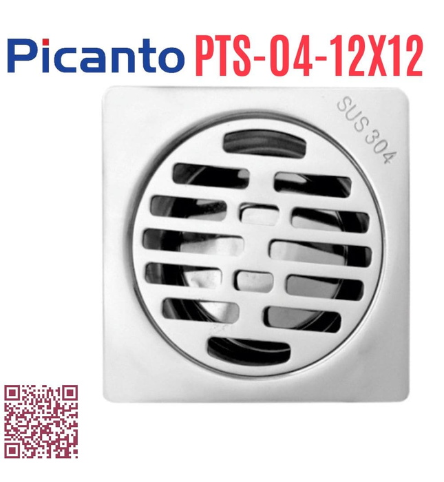 Ga thoát sàn SUS304 D60-90 Picanto PTS-04 12x12cm