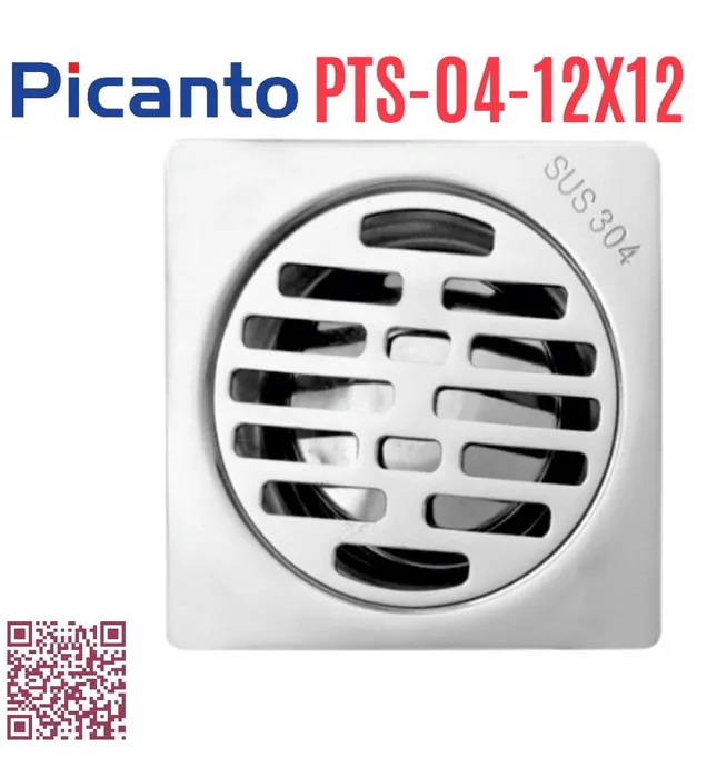 Ga thoát sàn SUS304 D60-90 Picanto PTS-04 12x12cm