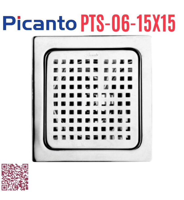 Ga thoát sàn SUS304 D60-90 Picanto PTS-06 15x15cm