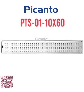 Ga thoát sàn dài SUS304 D60-90 Picanto PTS-01 10x60cm
