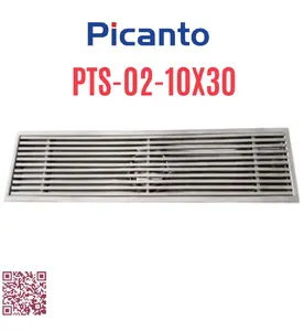 Ga thoát sàn dài SUS304 D60-90 Picanto PTS-02 10x30cm