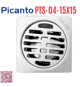 Ga thoát sàn SUS304 D60-90 Picanto PTS-04 15x15cm