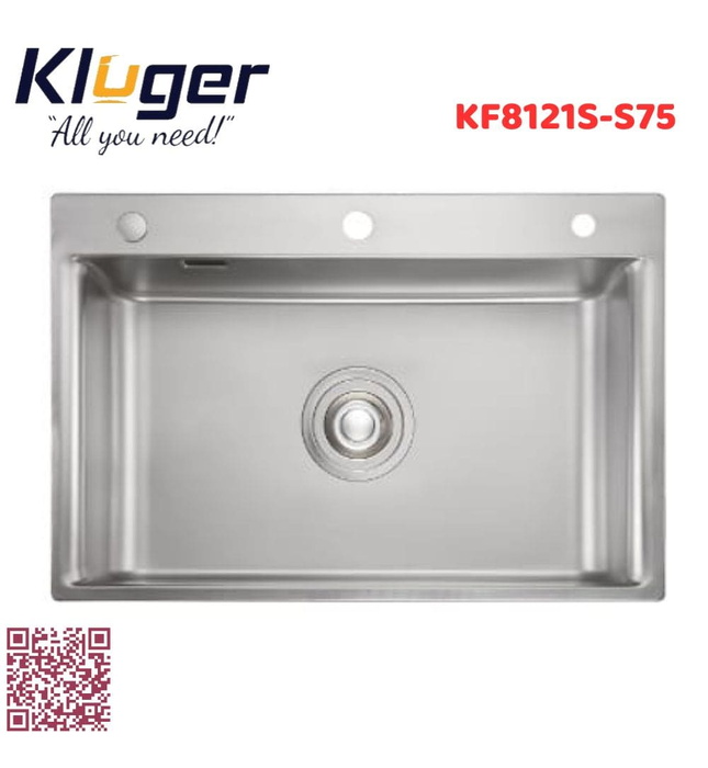 Chậu rửa bát 1 hố Kluger KF8121S-S75