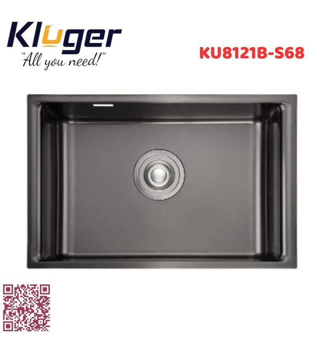 Chậu rửa bát 1 hố màu đen Kluger KU8121B-S68 