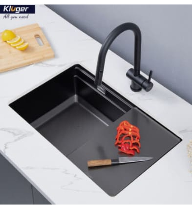 Chậu rửa bát 1 hố màu đen Kluger KWU8161FB-S70