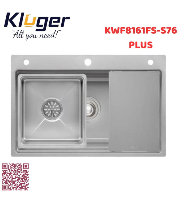 Chậu rửa bát 1 hố Kluger KWF8161FS-S76 PLUS