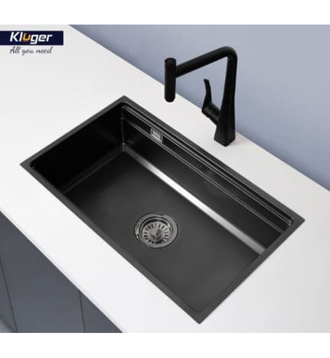 Chậu rửa bát 1 hố màu đen Kluger KWU8161FB-S76