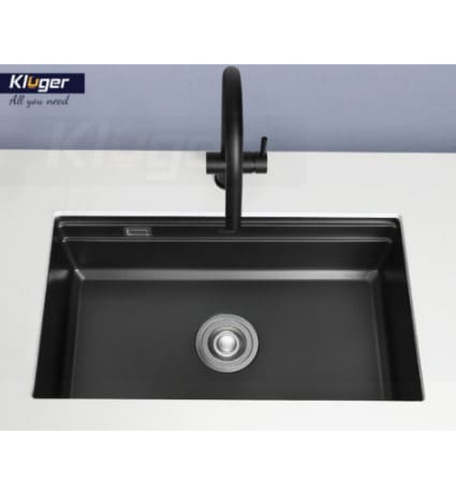 Chậu rửa bát 1 hố màu đen Kluger KWU8161FB-S76 PLUS