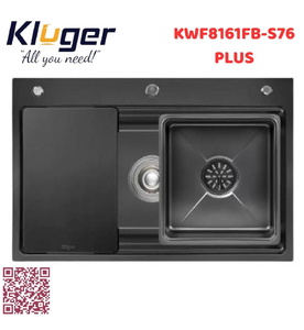 Chậu rửa bát 1 hố màu đen Kluger KWF8161FB-S76 PLUS