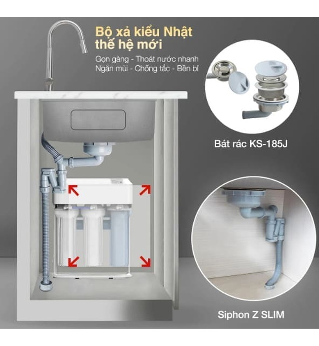 Chậu rửa bát 1 hố Kluger KT8050FS-S80 Plus