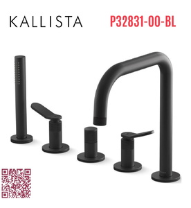 Vòi bồn tắm có vòi sen cầm tay màu đen Kallista P32831-00-BL
